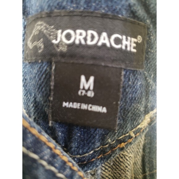 Vintage Jordache Denim Carpenter Bib Overalls Girls Size Medium Blue Jeans Y2K - Picture 4 of 4